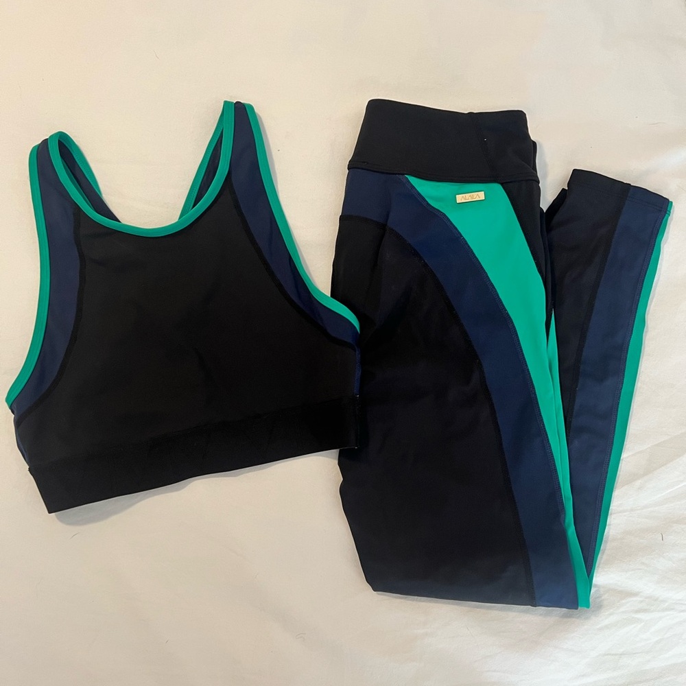 Alala Black and Green Activewear Set